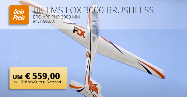 BK FMS Fox 3000 Brushless EPO ARF PNP 3000 mm
