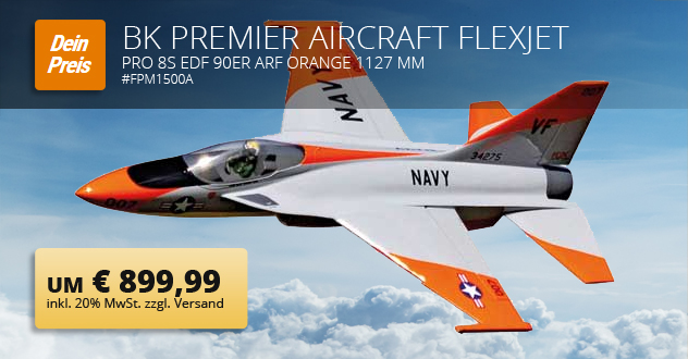 BK Premier Aircraft FlexJet Pro 8S EDF 90er ARF orange 1127 mm
