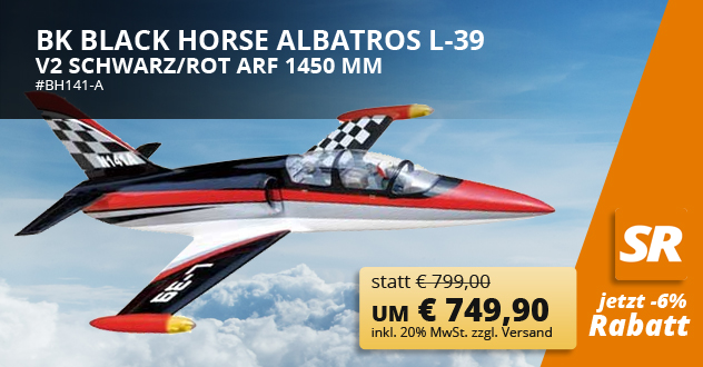 BK Black Horse Albatros L-39 V2 schwarz/rot ARF 1450 mm