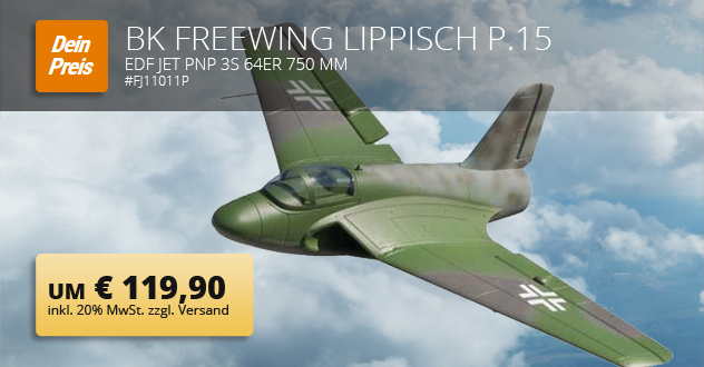 BK Freewing Lippisch P.15 EDF Jet PNP 3S 64er 750 mm