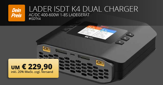 Lader iSDT K4 Dual Charger AC/DC 400-600W 1-8S Ladegerät