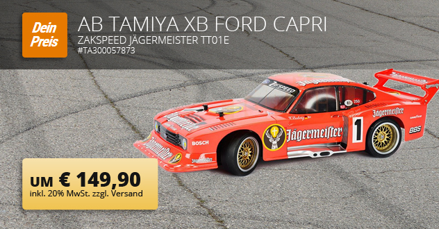 AB Tamiya XB Ford Capri Zakspeed Jägermeister TT01E