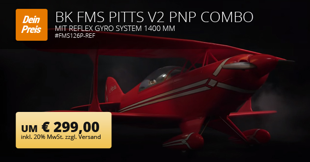 BK FMS Pitts V2 PNP Combo mit Reflex Gyro System 1400 mm