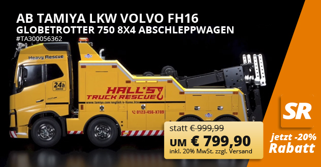 AB Tamiya LKW Volvo FH16 Globetrotter 750 8x4 Abschleppwagen