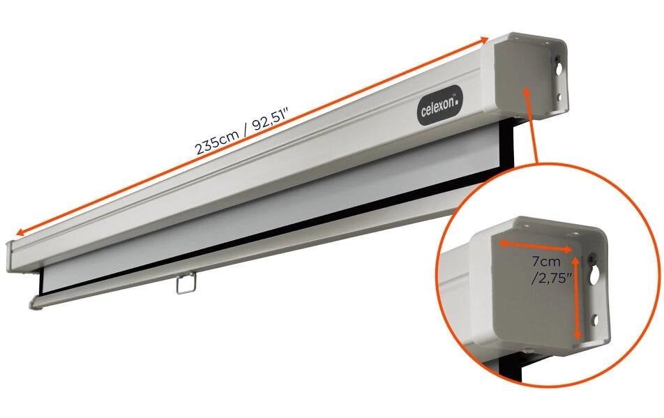 Celexon Professional Rollo-Leinwand manuell 220 x 220 cm (120") 1:1 Schwarz, Weiß
