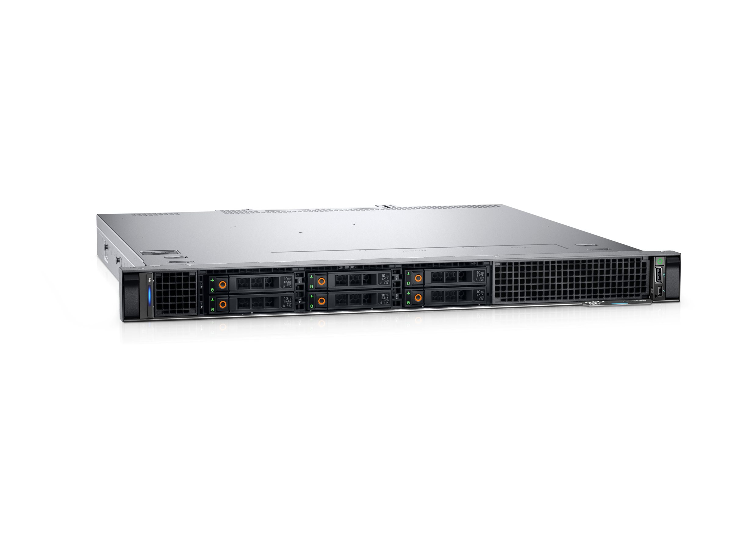 Dell PowerEdge R260 1U Rack-Server, Intel Xeon 6315P 2.8 GHz, 16 GB DDR5 RAM, 2.4 TB SAS Hot-Swap, Schwarz