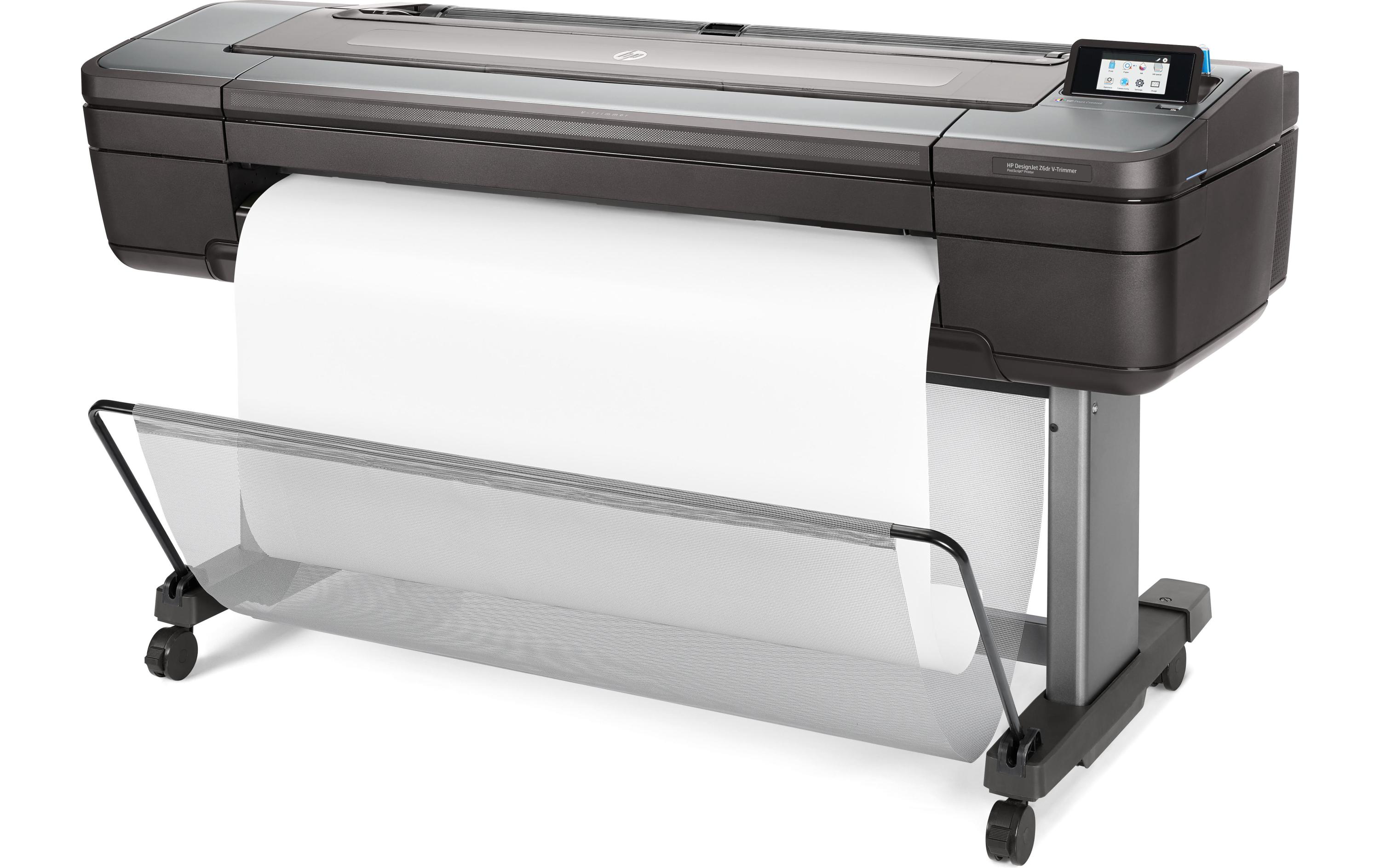 HP DesignJet Z6dr 44" PostScript Großformatdrucker mit V-Trimmer Schwarz, Silber