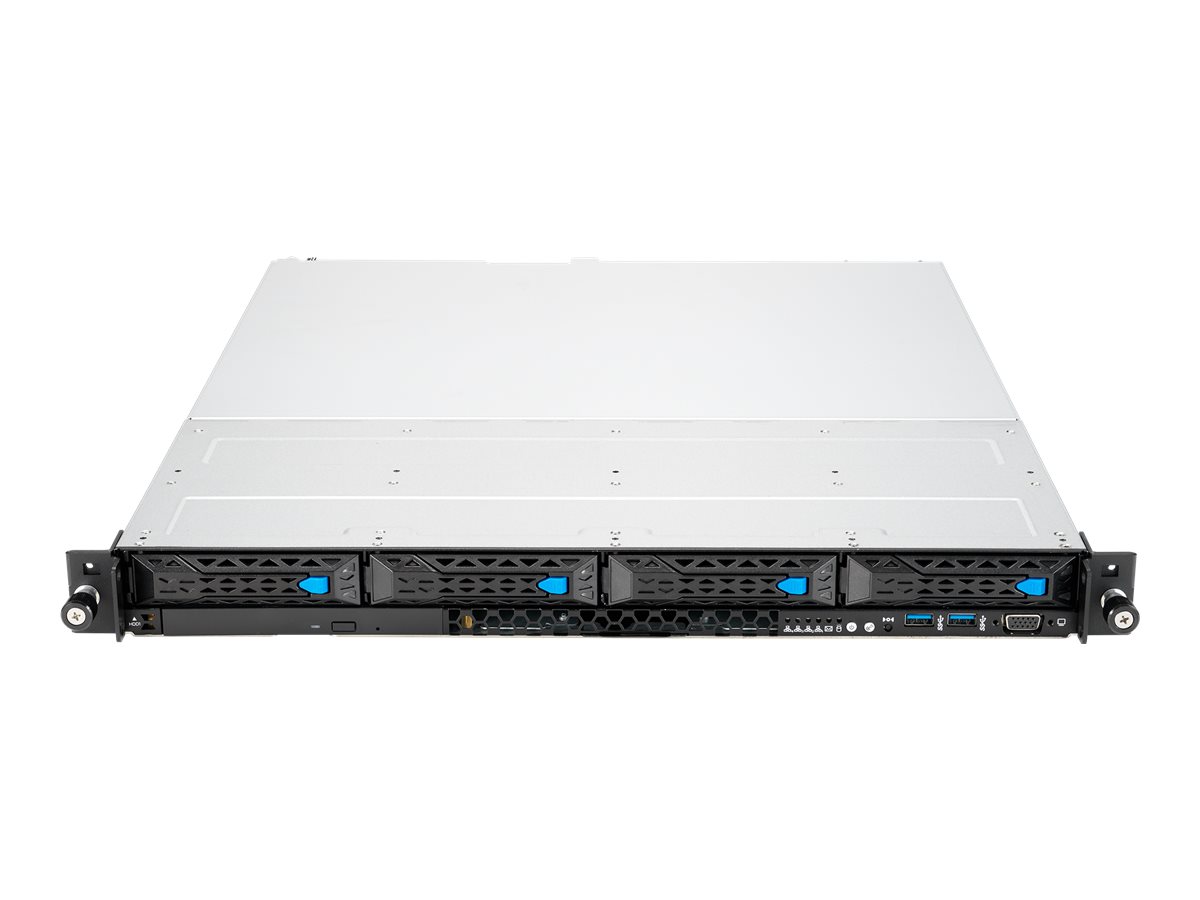 ASUS RS300-E11-RS4 1U Rack-Server mit Intel C252, 4x 3,5" Hot-Swap, redundantes 450W Netzteil, Silber