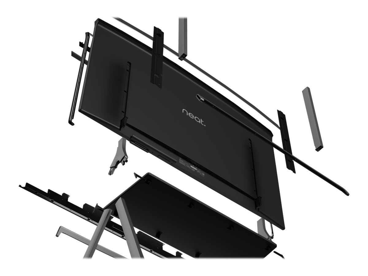 Neat Neat Board Rolling Floor Stand für 65" Displays Silber, Schwarz