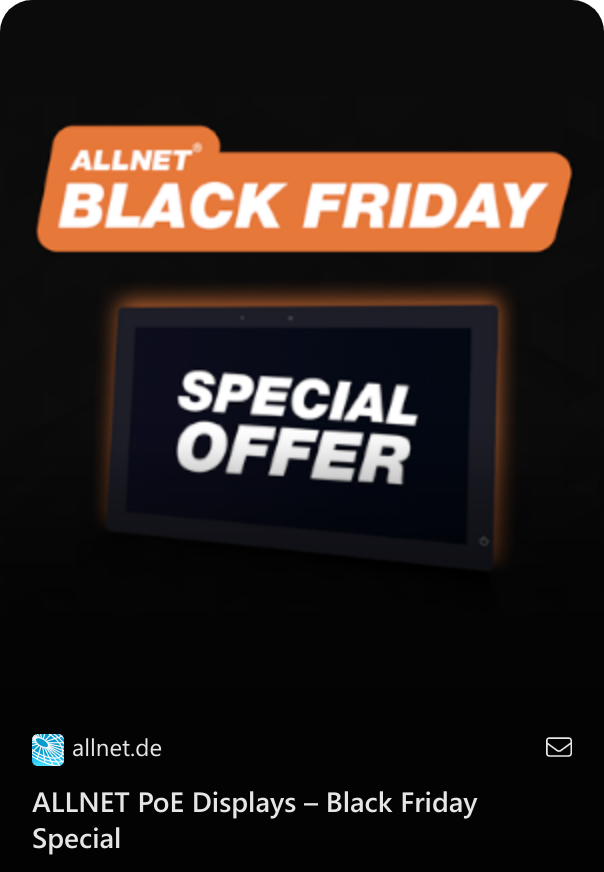 ALLNET PoE Displays – Black Friday Special 
