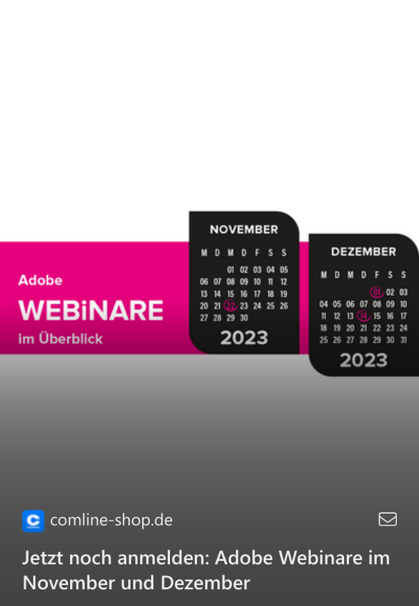 Jetzt noch anmelden: Adobe Webinare im November und Dezember 