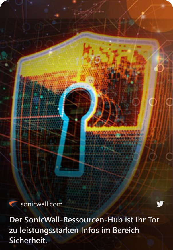Der SonicWall-Ressourcen-Hub ist Ihr Tor zu leistungsstarken Infos im Bereich Sicherheit.  