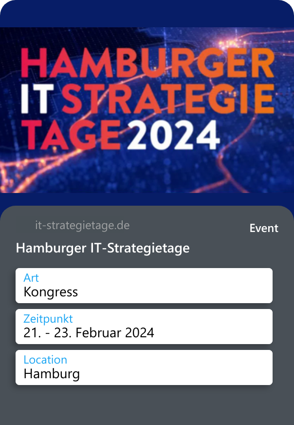 Hamburger IT-Strategietage Deutschlands größter und renommiertester IT-Management-Kongress empfängt das Who-is-Who der deutschsprachigen CIO-Community