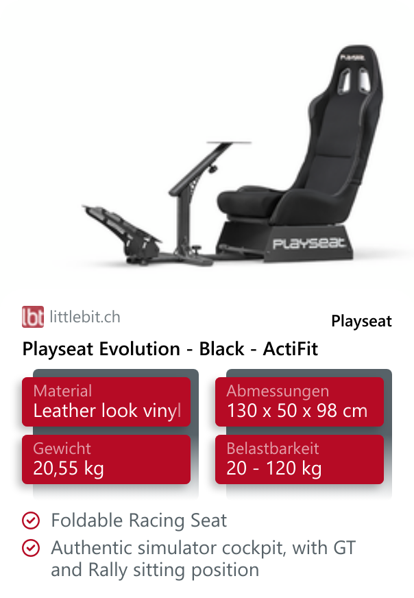 Playseat Evolution - Black - ActiFit Foldable Racing Seat