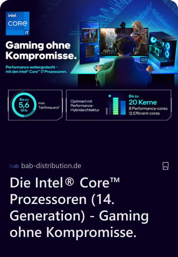 Die Intel® Core™ Prozessoren (14. Generation) - Gaming ohne Kompromisse. 
