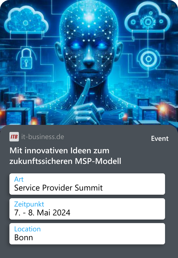 Mit innovativen Ideen zum zukunftssicheren MSP-Modell (Bild: KI-generiert / Copilot) Am 7. und 8. Mai ist es wieder so weit! Der Service Provider Summit 2024 findet auf dem Bonner Petersberg statt. Unter dem Motto „Unlocking The Digital Future: Service Providers Drive Innovations“ liegt der Fokus dieses Mal auf Innovationen und zukunftsfähigen Geschäftsmodellen.