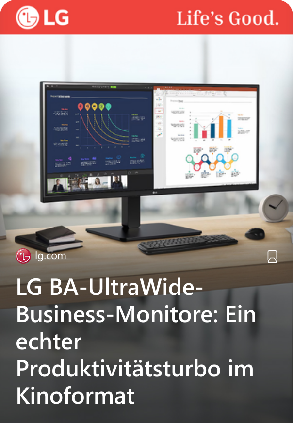 LG BA-UltraWide-Business-Monitore: Ein echter Produktivitätsturbo im Kinoformat 