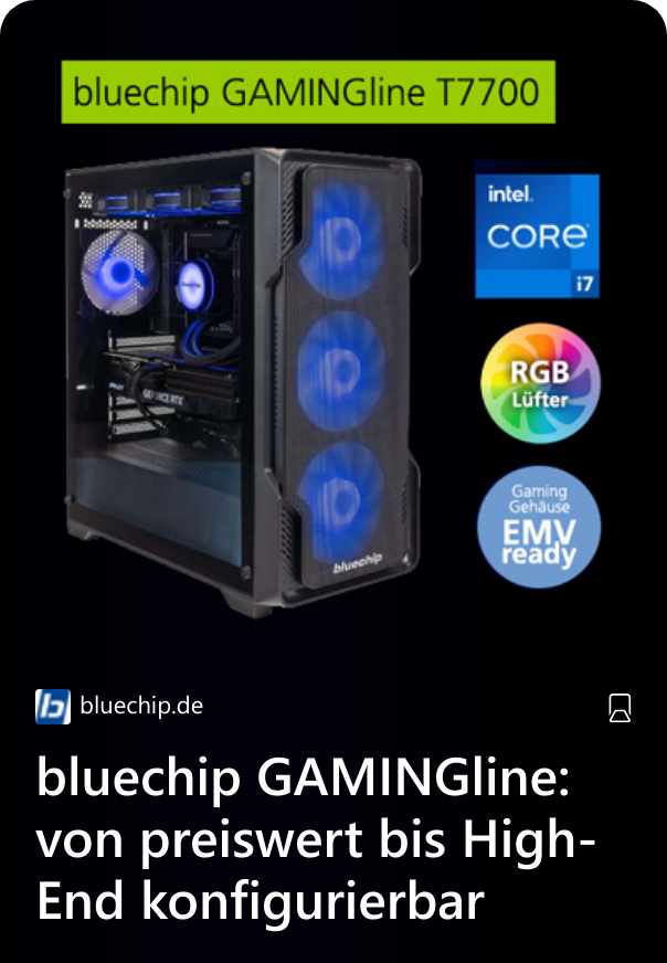 bluechip GAMINGline: von preiswert bis High-End konfigurierbar 