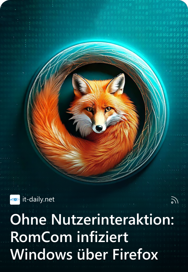 Ohne Nutzerinteraktion: RomCom infiziert Windows über Firefox Die russische Cybercrime-Gruppe RomCom hat zwei Zero-Day-Schwachstellen ausgenutzt, um gezielte Angriffe auf Firefox- und Tor-Browser-Nutzer in Europa und Nordamerika durchzuführen. Die Sicherheitsforscher von ESET haben die ausgefeilte Angriffskette aufgedeckt. Die erste Schwachstelle (CVE-2024-9680) ist ein Use-after-Free-Bug in der Animation-Timeline-Funktion von Firefox. Diese ermöglicht die Ausführung von Code innerhalb der Browser-Sandbox. Mozilla reagierte prompt und veröffentlichte bereits einen Tag nach der Meldung durch ESET am 9. Oktober 2024 einen Patch. Die zweite ausgenutzte Zero-Day-Lücke (CVE-2024-49039) betrifft den Windows Task Scheduler. Diese Privilege-Escalation-Schwachstelle ermöglicht es Angreifern, Code außerhalb der Firefox-Sandbox auszuführen. Microsoft hat das Sicherheitsproblem am 12. November mit einem Update behoben. Die Sicherheitsupdates sollten dringend installiert werden. Die Kombination beider Schwachstellen ermöglichte es den Angreifern, ohne jegliche Nutzerinteraktion Schadcode auf den Zielsystemen auszuführen. „Die Angriffskette besteht aus einer gefälschten Website, die das potenzielle Opfer zum Exploit-Server weiterleitet. Bei erfolgreicher Ausführung wird Shellcode ausgeführt, der die RomCom-Backdoor herunterlädt und startet“, erläutert ESET-Forscher Damien Schaeffer. Auch Nutzer des Tor-Browsers (Version 12 und 13) waren offenbar betroffen. Bekannte Tätergruppe Die Telemetrie-Daten von ESET deuten auf eine breit angelegte Kampagne hin. Je nach Land wurden zwischen einem und 250 erfolgreiche Angriffe registriert. Deutschland gehört ebenfalls zu den Zielen. RomCom, die auch unter den Namen Storm-0978, Tropical Scorpius oder UNC2596 bekannt ist, machte bereits im Juli 2023 Schlagzeilen. Damals nutzte die Gruppe eine Windows/Office-Zero-Day-Lücke (CVE-2023-36884) für Angriffe auf Organisationen während des NATO-Gipfels in Vilnius. Die Gruppe wurde zudem mit der Ransomware-Operation Industrial Spy in Verbindung gebracht, die mitt