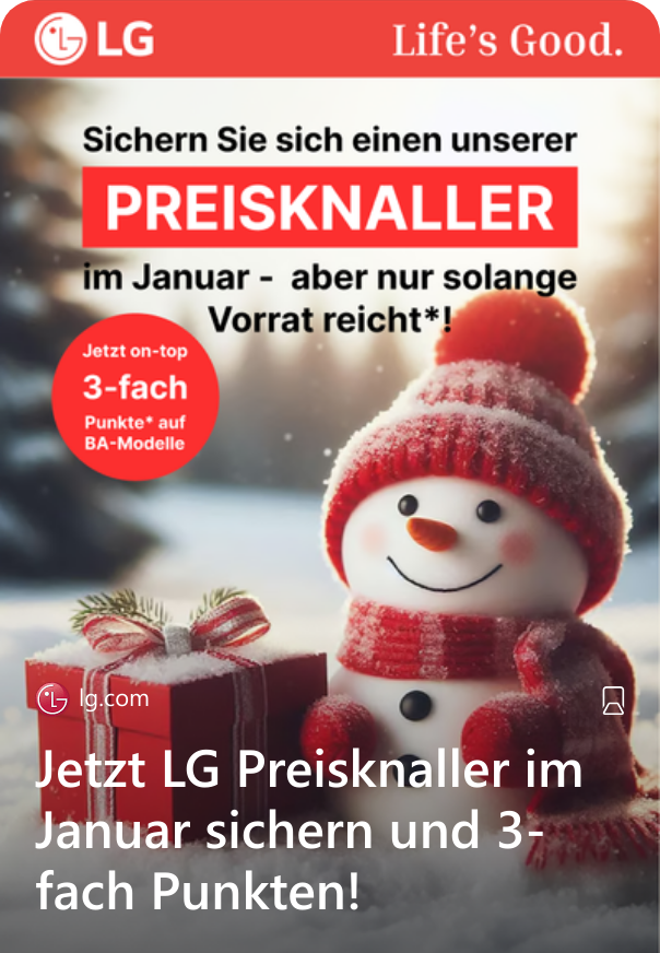 Jetzt LG Preisknaller im Januar sichern und 3-fach Punkten! 