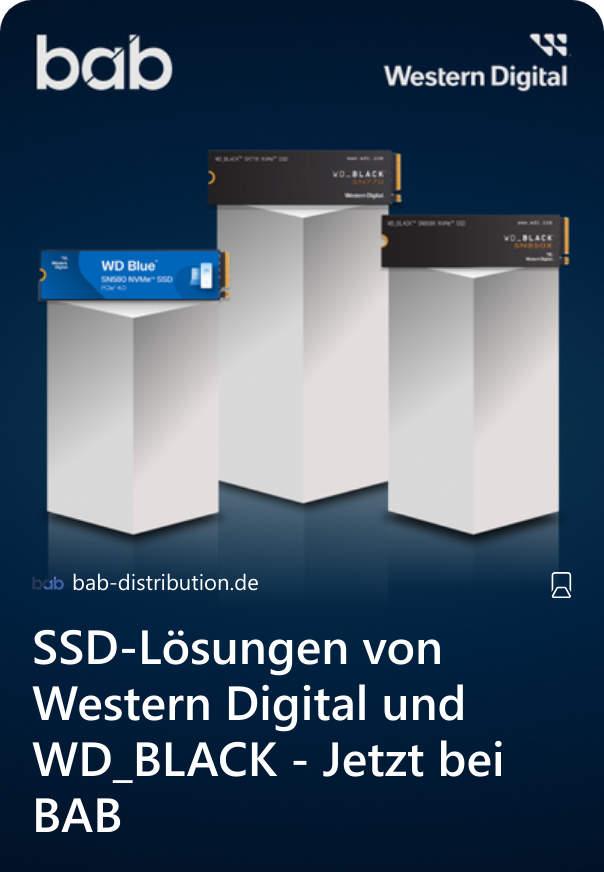 SSD-Lösungen von Western Digital und WD_BLACK - Jetzt bei BAB 